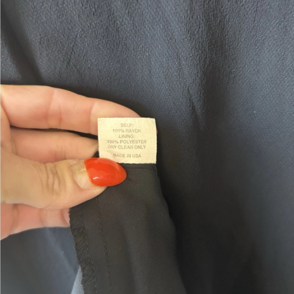 VTG 90s Lapis Black Slip Dress Midi Bias Cut Rayon USA Y2K Minimalist M - Picture 10 of 16